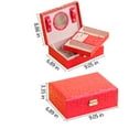 thumbnail image 4 of Latrodar Jewelry Box With Lock And Mirror Jewelry Organizer Storage Case With 2-Layers Display For Earrings Bracelets Rings Watches Red Safe&Non-toxic 7.4x3., 4 of 5