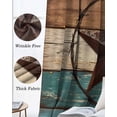 thumbnail image 3 of Vintage Teal Blackout Curtains for Bedroom Living Room Darkening Curtains 63 Inches Long Brown Western Texas Barn Star Wood Grain Window Curtain 2 Panels Set Window Treatment Grommet Drapes 42"x63", 3 of 9