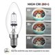thumbnail image 5 of Bombilla halógena regulable E14 C35 de 42 W CA 220-240 V, luz blanca cálida de 2700 K, bombilla halógena transparente tipo vela E14 (10 unidades), 5 of 5