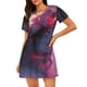 thumbnail image 1 of Easygdp Astronaut Riding Fiery Horse Camisón de manga corta para mujer, informal, estampado, 1 of 6