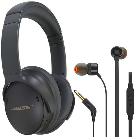 Quietcomfort 45 Noise-Canceling Wireless Headphones Gray and JBL T110 in Ear Headphones (Black)