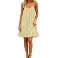 thumbnail image 5 of BOOMNY Women's Backless Cami Dress Spaghetti Strap Lounge House Midi Dresses Flowy Beach Summer Sundress, 5 of 8