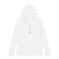 thumbnail image 7 of Women's UPF 50+ Sun Protection Shirts Women's Sports V-neck Sun Protection Hooded Solid Color Front Decorated Button Long Sleeve Top, 7 of 7
