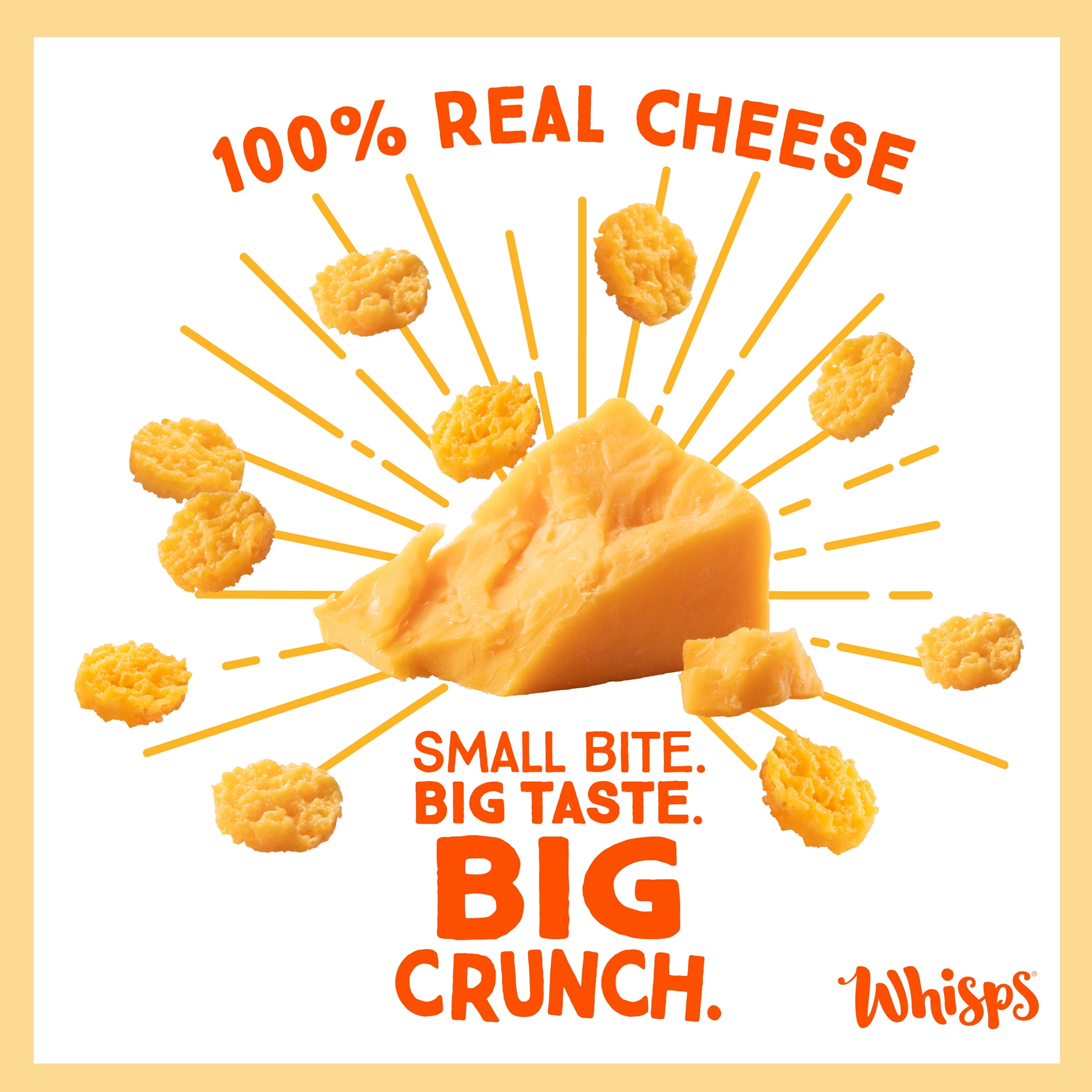 Whisps Cheddar Baked Cheese Bites, Protein from 100% Cheese, Family Size, 3.75 oz