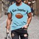 thumbnail image 1 of Tops para hombre, blusas y camisas de manga corta con cuello redondo para hombre, jersey informal con cuello redondo estampado para hombre, pantalones cortos deportivos para fitness, blusa de poliéste, 1 of 5