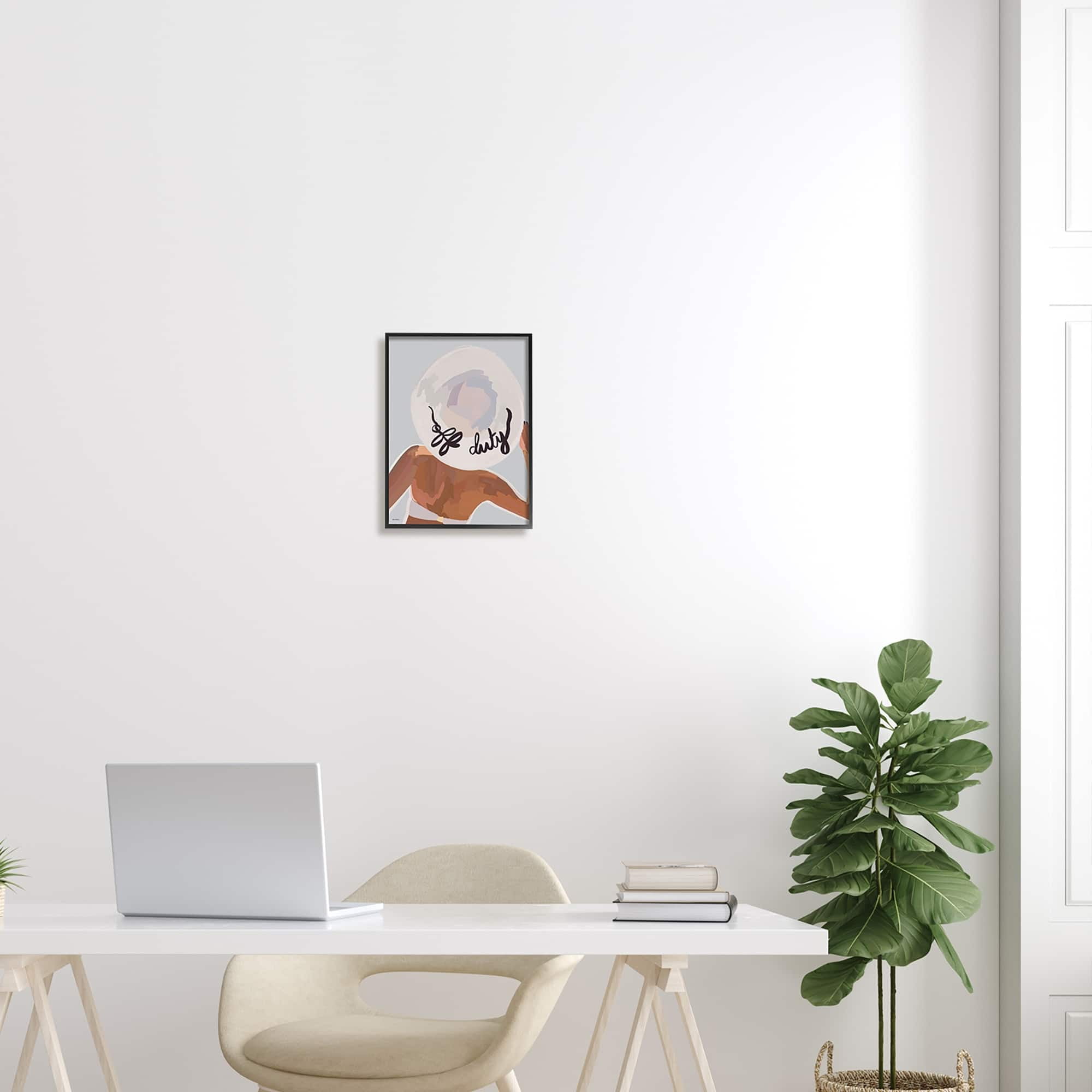 Stupell Industries Off Duty Relaxing Summer Vacation Beach Woman Graphic Art Black Framed Art Print Wall Art, Design by Amelia Noyes