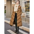 thumbnail image 4 of Chaqueta de plumón de invierno para mujer, chaqueta de plumón de pato gruesa de 90 grados, parka larga de punto con solapa grande, abrigos elegantes y dulces para mujer, 4 of 5