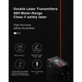thumbnail image 3 of 98ft Laser Distance Meter, Mini Portable Digital Laser Rangefinder, Accuracy 2mm, Bluetooth, OLED Display, Measure Length, 3 of 4