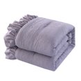 thumbnail image 6 of Chic Home Kaci 9-Piece Solid Color Ruffled Comforter Set, Queen, Lavender, 6 of 10