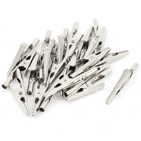 

Unique Bargains 23 Pcs Metal Electric Uninsulated Crocodile Alligator Clips Clamps Silver Tone