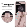 thumbnail image 3 of Decase for Samsung Z Flip 5 5G Phone Case with Adjustable Wrist Strap,Thin Slim Lightweight Shockproof Hard Shell PU Leather Rugged Protective Samsung Galaxy Z Flip 5 Case for Women Girls,Rosegold, 3 of 6