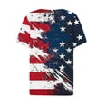 thumbnail image 4 of Idoravan Womens Tops Short Sleeve Blouse Ladies' Independence Day Printed V-neck Button T-shirt Loose Shirt, 4 of 5