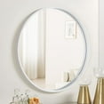 thumbnail image 2 of WallBeyond 28" x 28" White Round Bathroom Decorative Wall Mirror, 2 of 7