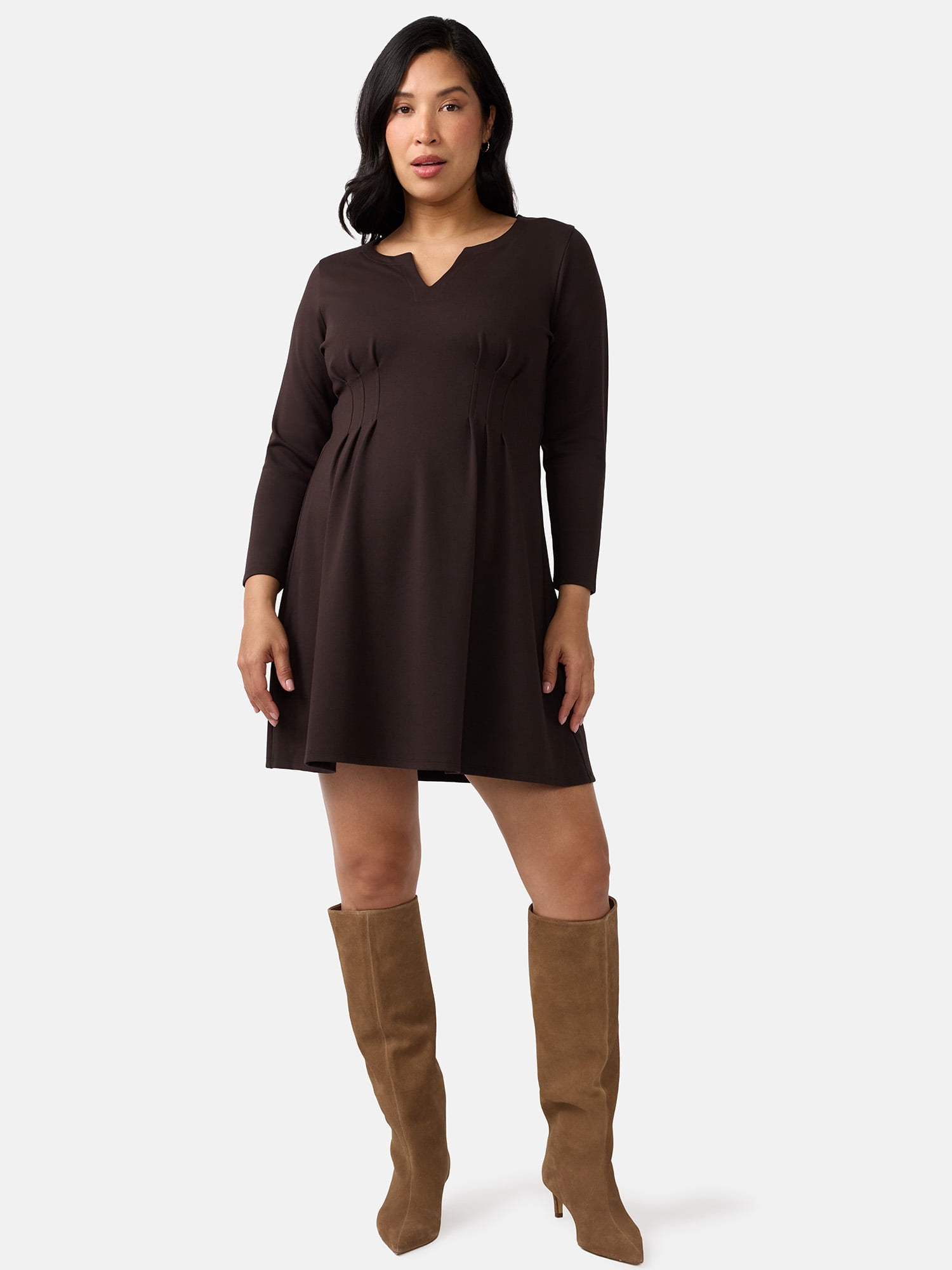 Ingrid & Isabel For Every Belly Women’s Maternity Pintuck Mini Dress, Sizes S-XXL