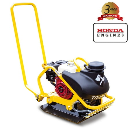 Honda Compactor Engine TOMAHAWK 5.5 HP Honda Vibratory Plate Compactor Tamper for Dirt, Asphalt, Gravel, Soil Compaction with 3.5 Gallon Water Tank and GX160 Engine ()