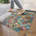 thumbnail image 4 of Multicolor Ethnic Geometric and Floral Pattern Door Rugs,Washable Non Slip Door Mats Indoor,Decorative Door Mats,Entry Mat Indoor for Entrance,Bedroom,Kitchen,Bathroom,17"x30", 4 of 6