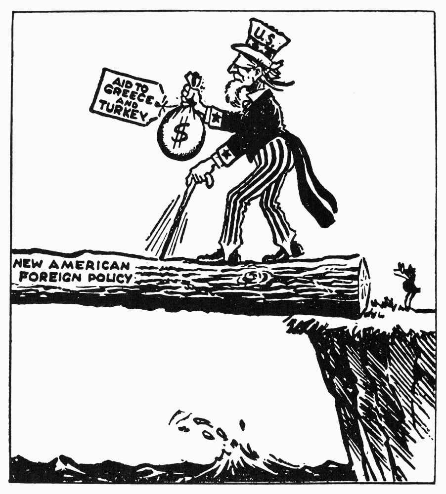 Truman Doctrine Cartoon NWhere To American Cartoon Comment 1947 On