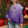 thumbnail image 2 of Zylarhe Girls Hoodies & Sweatshirts Christmas Cozy Pullover Sweater for Kids Casual Fashion 7-8 Years Purple, 2 of 4