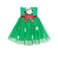 thumbnail image 3 of Girls Dress Christmas Santa Snow Long Sleeve Holiday Dress 4 Years, 3 of 8
