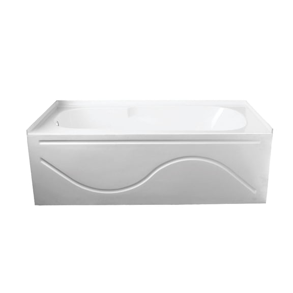 Aqua Eden VTAP603216L 60-Inch Acrylic Rectangular 3-Wall Alcove Tub with Anti Skid and Left Hand Drain Hole in Glossy White