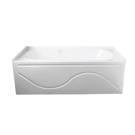 Aqua Eden VTAP603216L 60-Inch Acrylic Rectangular 3-Wall Alcove Tub with Anti Skid and Left Hand Drain Hole in Glossy White