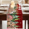 thumbnail image 3 of Merry Christmas Table Runner 108 Inches Long, Cotton Linen Table Runner Dresser Scarf, Winter Trees Xmas Snowflake Gingerbread Fabric Tablerunners for Dining Tables Wedding Holiday Party 13"x108", 3 of 8