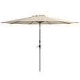 thumbnail image 4 of CorLiving 10ft Wind Resistant Tilting Round Market Patio Umbrella with Crank and Aluminum and Steel Frame, Warm White, 4 of 8