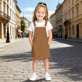 thumbnail image 2 of Bainana Girls Solid Color Summer Suspender Dresses Sleeveless Adjustable Straps Dress Kids Breathable Casual Dress Size 8-9 Years Coffee, 2 of 4