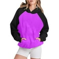 thumbnail image 1 of Timegard Sweatshirts for Women Long Sleeve Hoodies Pullover Fall Color Block Loose Tops with Pockets, 1 of 4