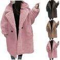 thumbnail image 5 of Gpaecead Baby Boys Girls Faux Fur Teddy Long Coat Toddler Kids Notch Lapel Winter Fleece Jacket Warm Outwear Clothes Coffee, 5 of 5