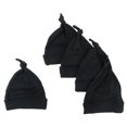 thumbnail image 1 of Bambini 1100-BLACK-5 Bonnet pour Bébé Noué, Noir - Lot de 5, 1 of 3