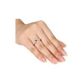 thumbnail image 3 of 1.14 Carat (Ctw) Morganite Ring with Diamonds in Rose Pink Plated Sterling Silver for Women, 3 of 5