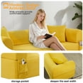 thumbnail image 6 of Modern 2-Seater Sofa in A Box, No Assembly Deep Loveseat Couch, Comfy Sofa Couch with Corduroy Fabric & 2 Cushions Backrest & Armrest & Side Storage Pockets for Living Room Apartment, 6 of 8