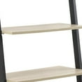thumbnail image 3 of 75 Inch Leaning Bookshelf, Ladder Design, 5 Gray Melamine Shelves, Black - Saltoro Sherpi, 3 of 5