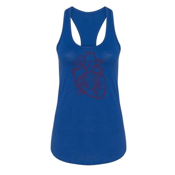 Anatomical Heart Racerback Tank Women -Image by Shutterstock, Female XX-Large