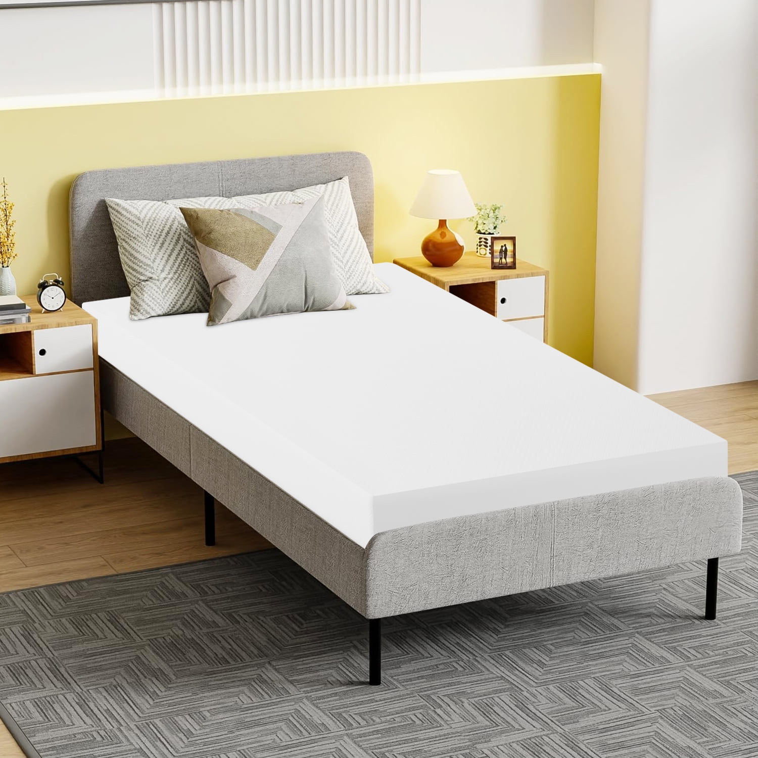 NiamVelo Twin Mattress 5 inch Memory Foam Mattress Medium Firm Mattresses CertiPUR-US Certified /Bed-in-a-Box,White ( Twin Size)