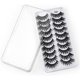 thumbnail image 2 of Kit de 10 pares de pestañas postizas, pestañas postizas 3D, pestañas largas naturales y esponjosas, pestañas postizas de banda suave reutilizables, extensión de pestañas de maquillaje negro de lujo, 2 of 5