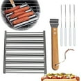 thumbnail image 2 of Gril à Rouleaux pour Hot-Dogs 2024 Nouveau Grille à Hot-Dogs en Acier Inoxydable avec Poignée en Bois Capacité de 5 Hot-Dogs Rouleau à Saucisses Cuisson Uniforme Gril à Hot-Dogs BBQ pour Camping Extérieur, 2 of 9
