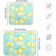 thumbnail image 4 of Absorbent Dish Drying Mat for Kitchen Counter - Yellow lemon teal background Microfiber Pad, Reversible Drainer Mats Countertop, Large 1 (in)x1, 4 of 7