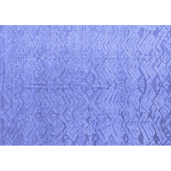 Ahgly Company Machine Washable Indoor Rectangle Abstract Blue Modern Area Rugs, 7' x 9'