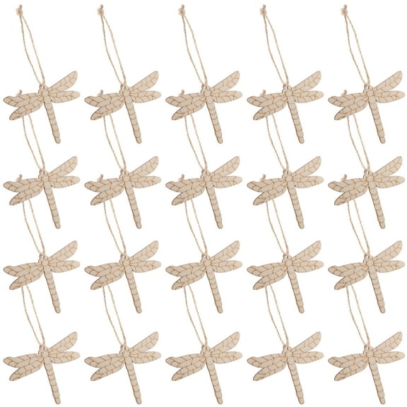 20 Pcs Dragonfly Ornament Unfinished Wood Cutouts Dragonfly Garden Decor for outside DIY Wooden Dragonfly