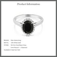 thumbnail image 6 of Gem Stone King 10K White Gold Black Onyx and Diamond Halo Engagement Ring | 2.14 Cttw | Oval 9X7MM | Gemstone Birthstone | Wedding Anniversary Promise Ring for Women (Size 6.5), 6 of 6