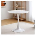 thumbnail image 2 of 32 Inch Round Dining Table, Modern Tulip Table with MDF Top, Metal Base, Mid-Century Kitchen Table for 4 People, White Dining Table for Small Spaces, Living Room, 2 of 9