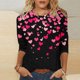 thumbnail image 1 of Xuyuer Valentines Day Lightweight Heart Pattern Tunic Spring Summer Shirts T-Shirts Graphic Tee Tops Womens Casual 3/4 Sleeve Shirts Dressy Round Neck Tops Fashion, 1 of 5