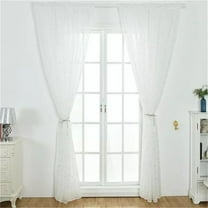 Vikakiooze Leaves Sheer Curtain Window Voile Drape Valance 1 Panel Fabric