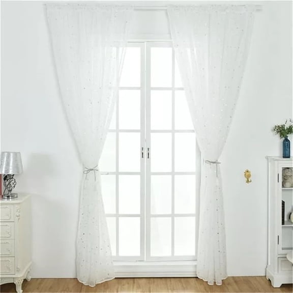 Vikakiooze Leaves Sheer Curtain Window Voile Drape Valance 1 Panel Fabric