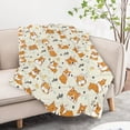 thumbnail image 7 of Kainsy Cute Corgi Throw Blanket Fleece Flannel Corgi Blankets Gifts for Corgi Lovers Adults Kids Teens Lightweight Cozy Soft Warm Throw Blanket for Couch Bed Sofa(50"x60"), 7 of 7