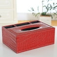 thumbnail image 4 of Leather Remote Control Holder and Tissue Box Organizer Storage Caddy for Living Room Bedside Table, 4 of 6
