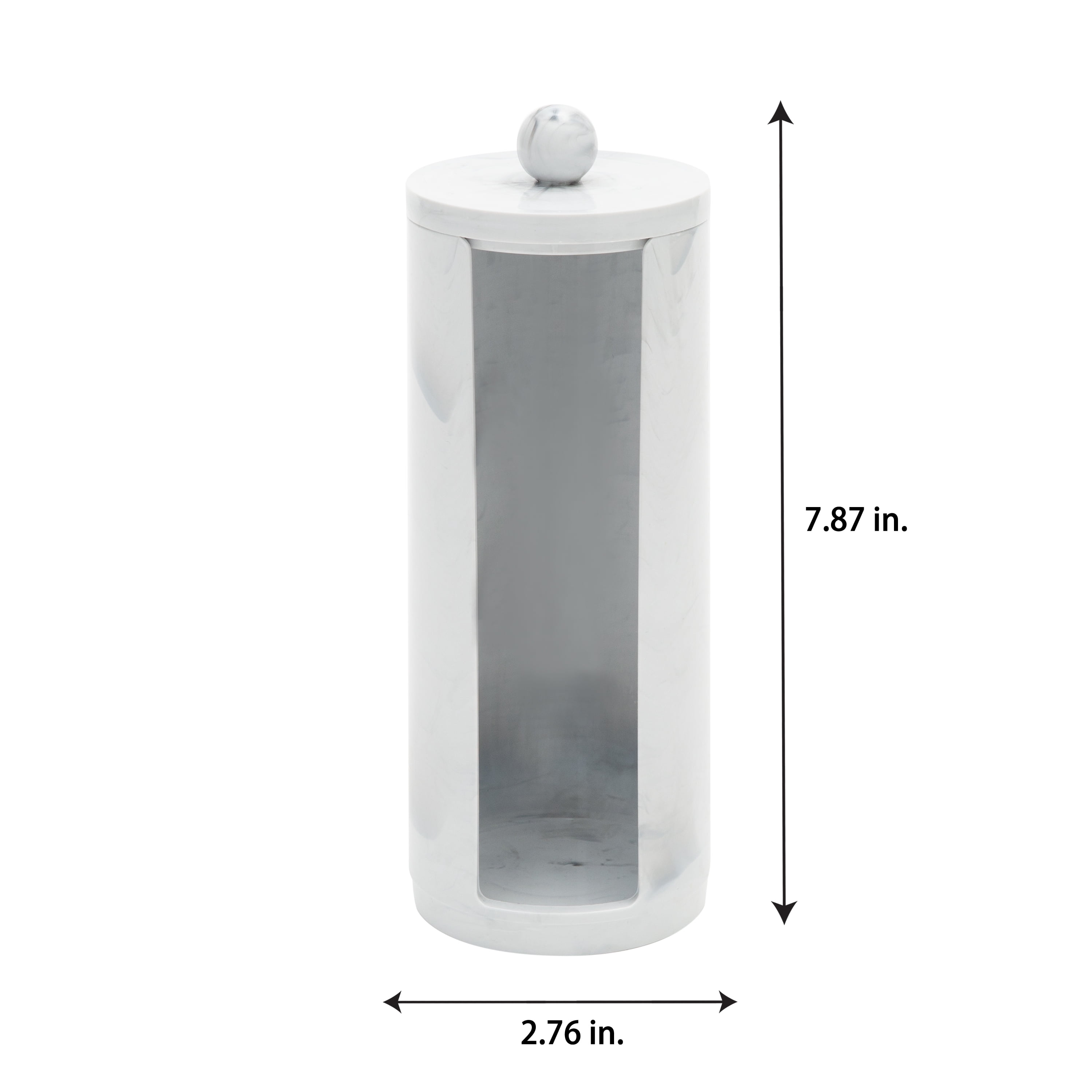 Simplify 2-Piece Cotton Pads Holder with Lid, Marble Design