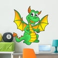 thumbnail image 1 of Cute Green Dragon Wall Decal Sticker by Wallmonkeys Vinyl Peel & Stick Graphic for Boys (36 in H x 33 in W), 1 of 4